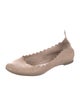 Chloé Leather Scalloped Accent Ballet Flats