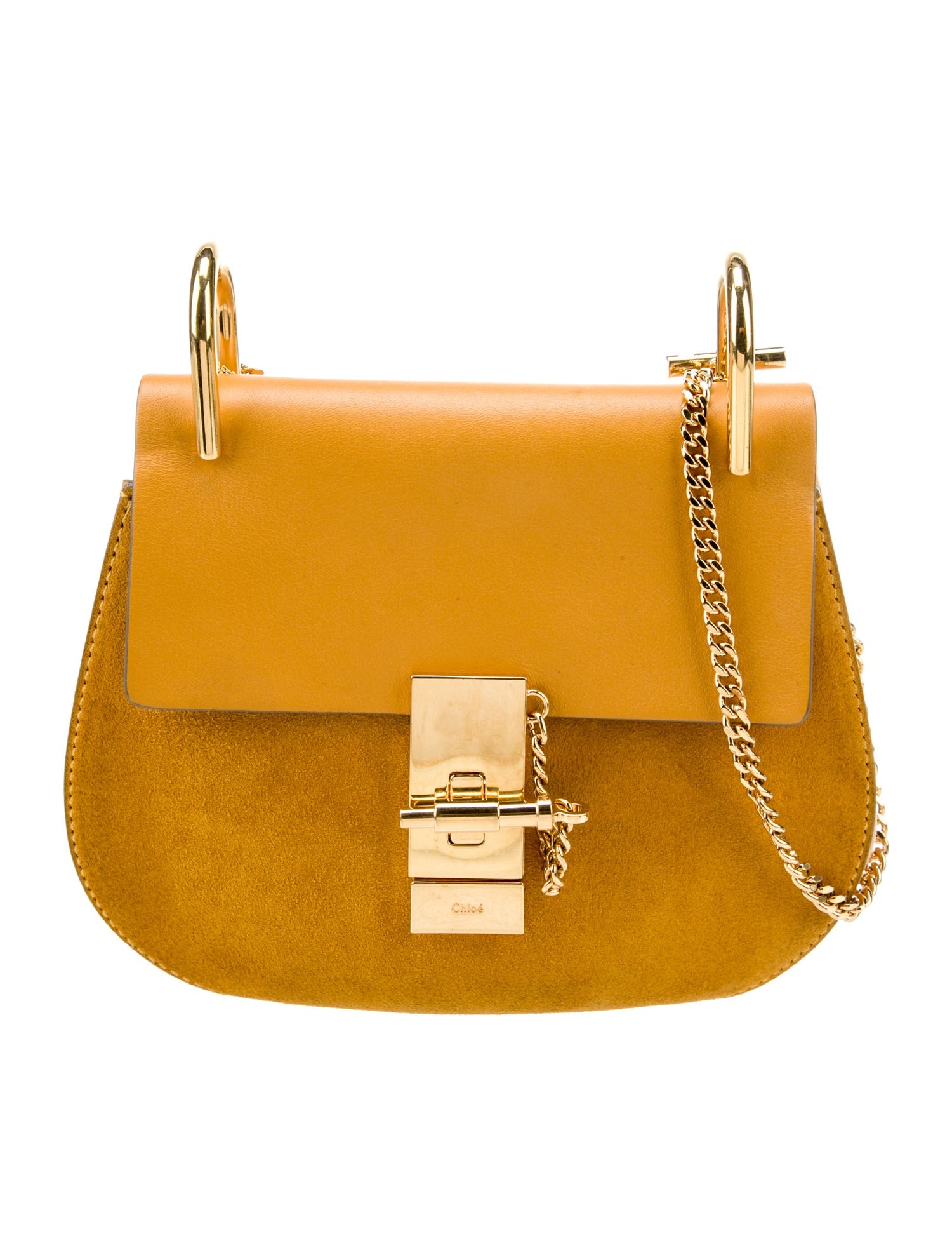 Chloé Chain Linked Suede Crossbody Bag