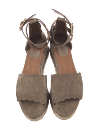 Chloé Suede Scalloped Accent Espadrilles