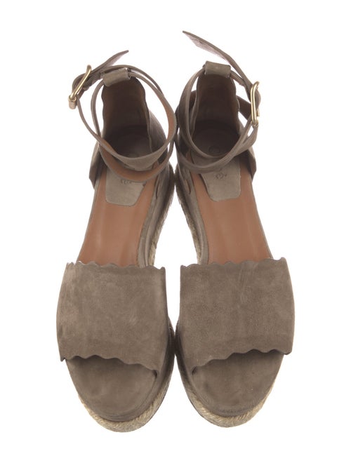Chloé Suede Scalloped Accent Espadrilles