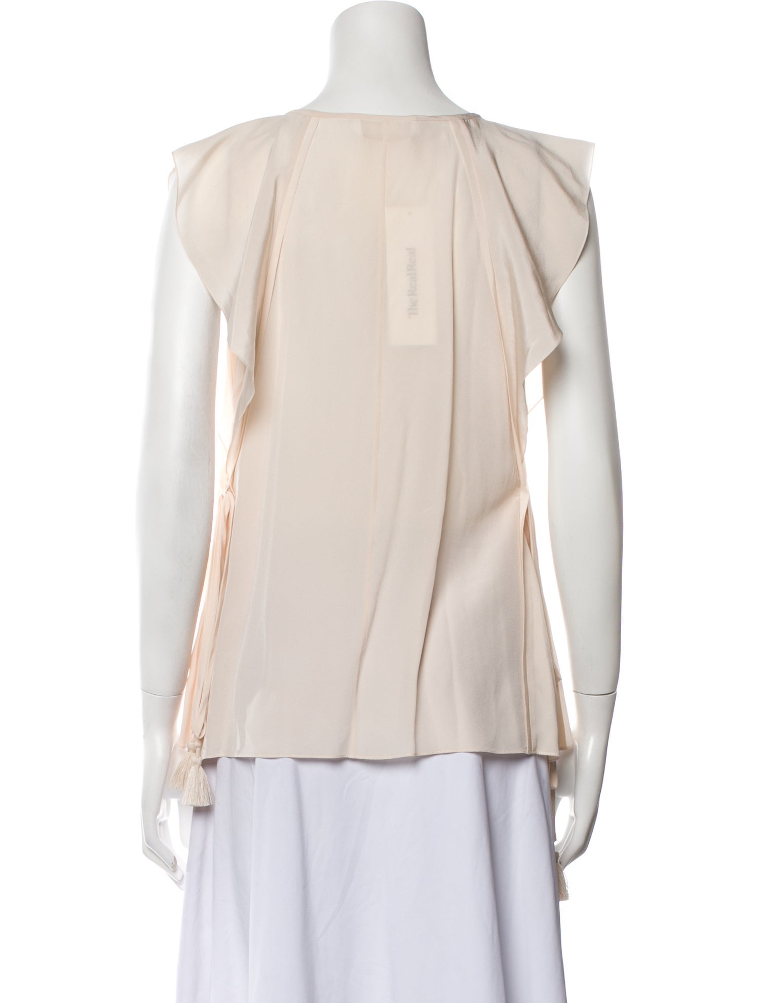 Celine V-Neck Long Sleeve Blouse - Neutrals Tops, Clothing - CEL298331 ...