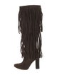 Chloé Suede Fringe Trim Accent Boots