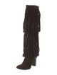 Chloé Suede Fringe Trim Accent Boots