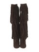 Chloé Suede Fringe Trim Accent Boots