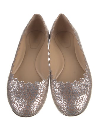 Chloé Leather Animal Print Ballet Flats