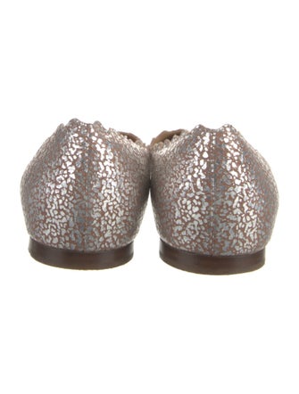 Chloé Leather Animal Print Ballet Flats