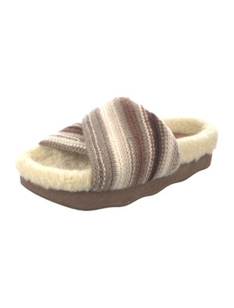 Chloé Printed Crochet Trim Slides
