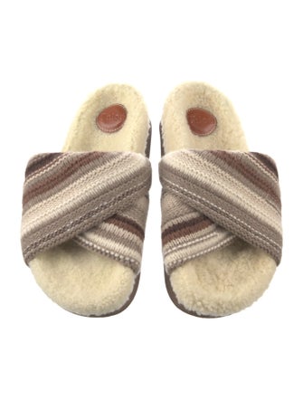Chloé Printed Crochet Trim Slides