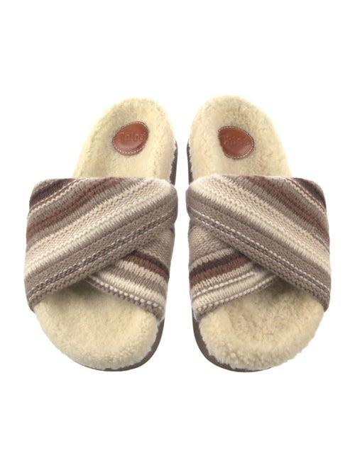 Chloé Printed Crochet Trim Slides