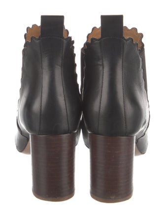 Chloé Leather Scalloped Accent Chelsea Boots