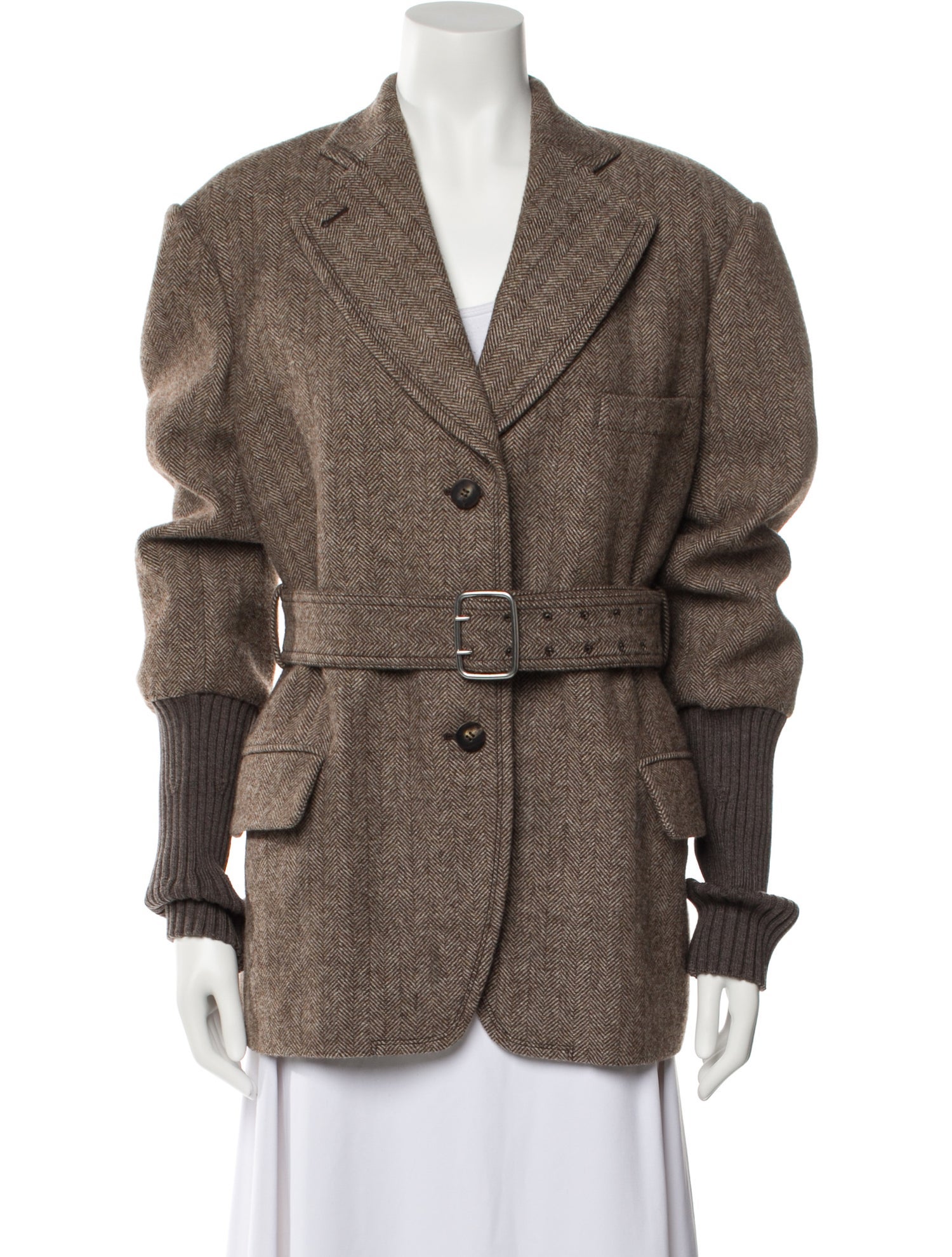 Chloé Virgin Wool Plaid Print Blazer