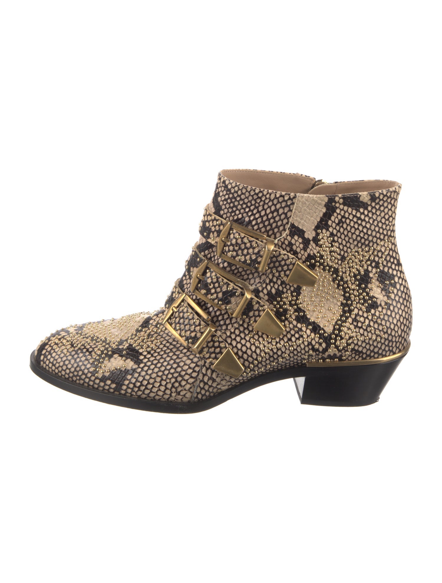 Chloé Leather Animal Print Boots