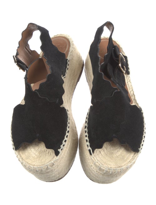 Chloé Suede Scalloped Accent Espadrilles