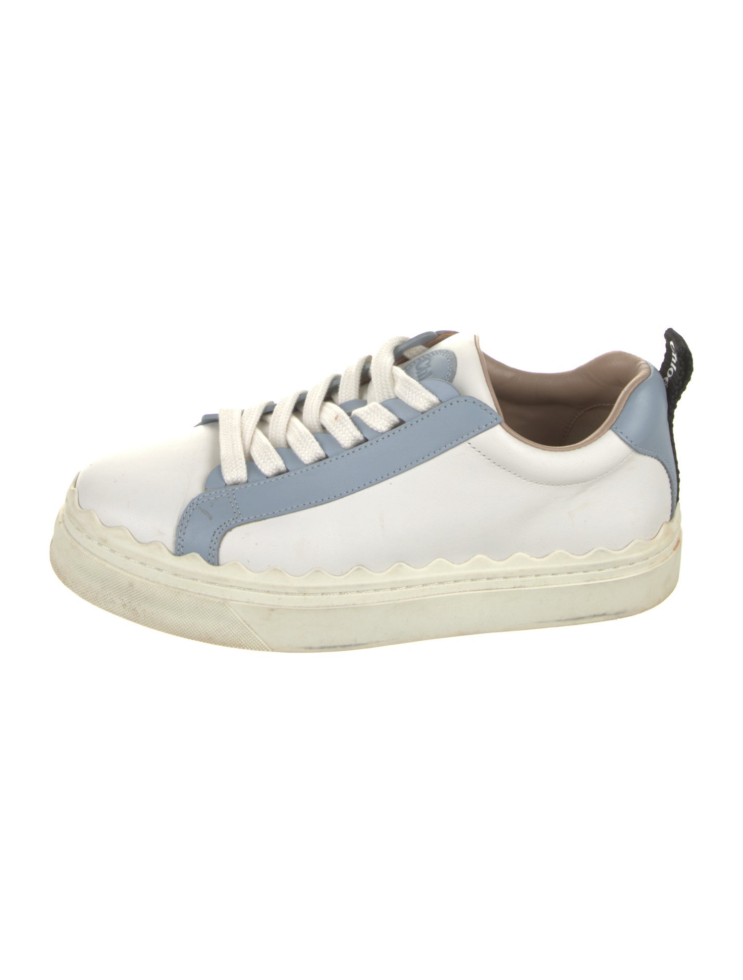 Chloé Leather Colorblock Pattern Sneakers