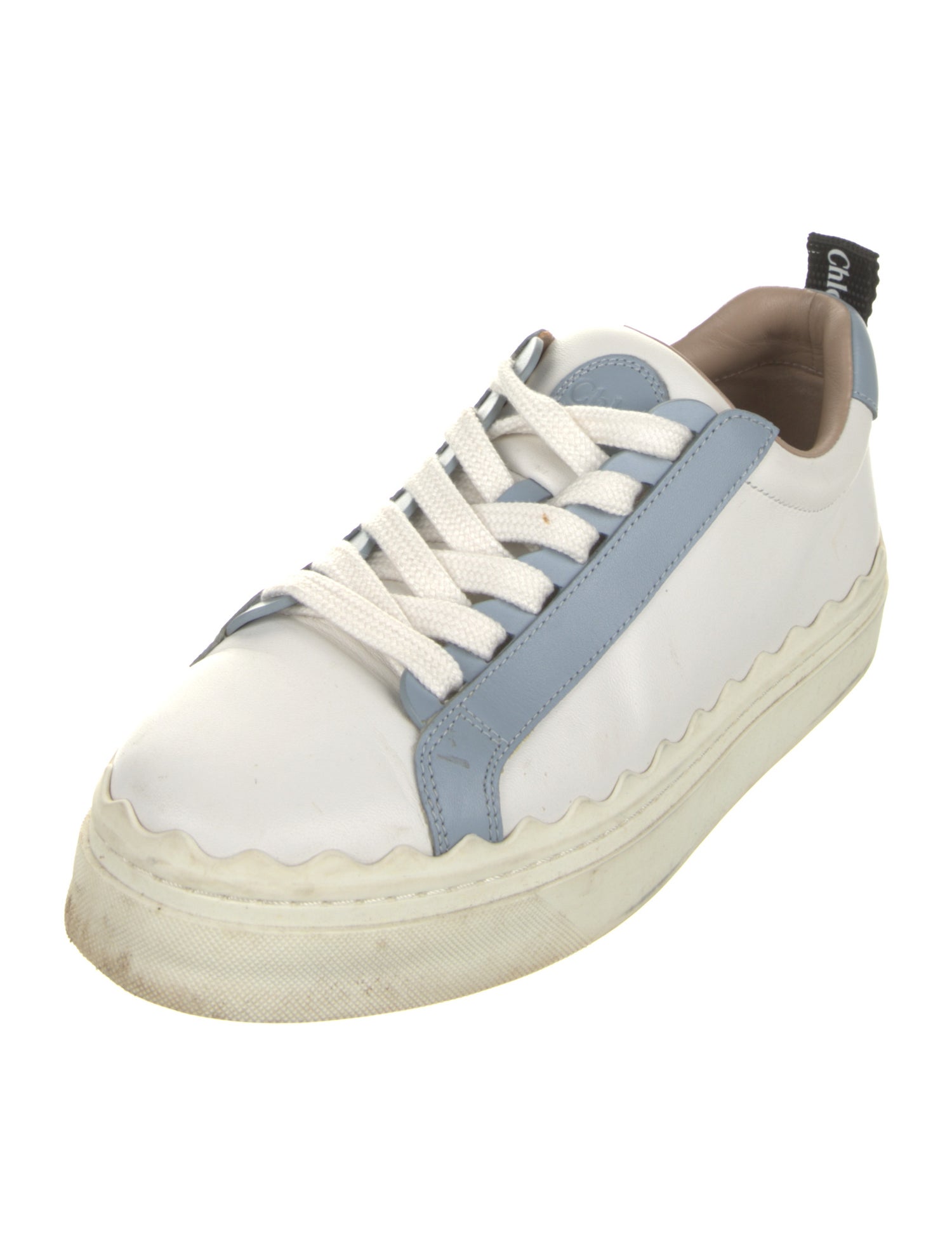 Chloé Leather Colorblock Pattern Sneakers