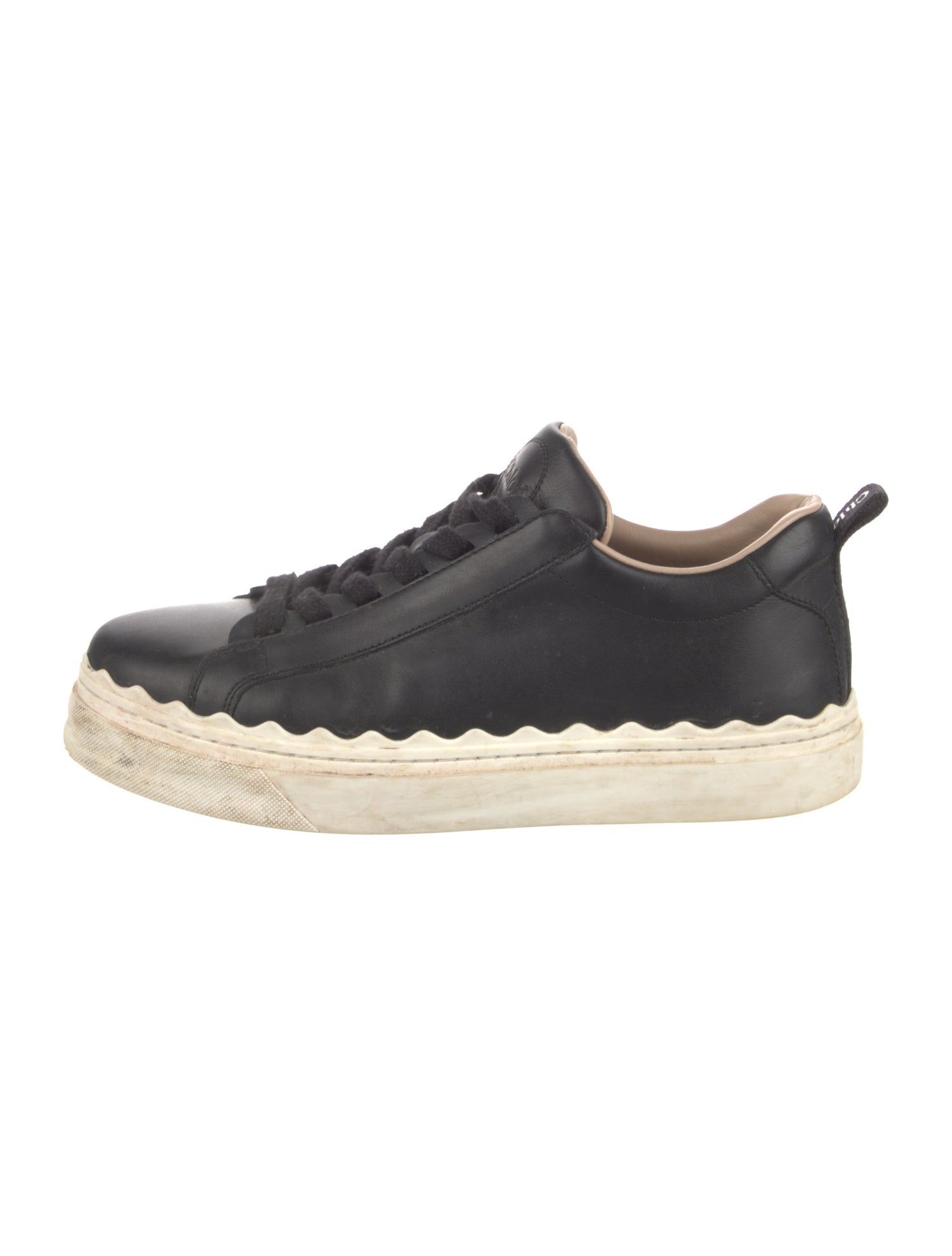 Chloé Leather Grosgrain Trim Sneakers