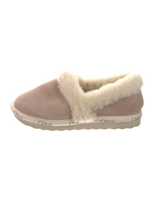 Chloé Suede Fur Trim Flats