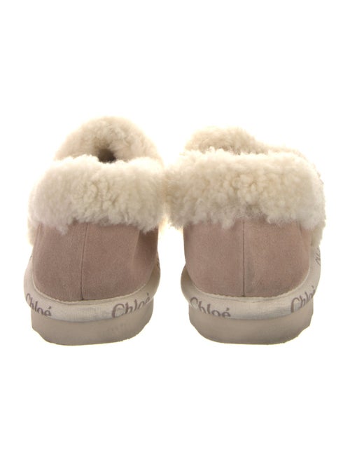 Chloé Suede Fur Trim Flats