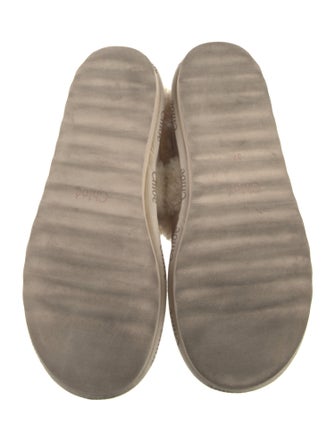 Chloé Suede Fur Trim Flats