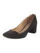 Chloé Suede Scalloped Accent Pumps