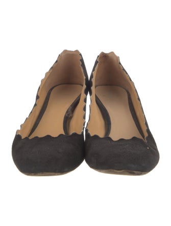 Chloé Suede Scalloped Accent Pumps