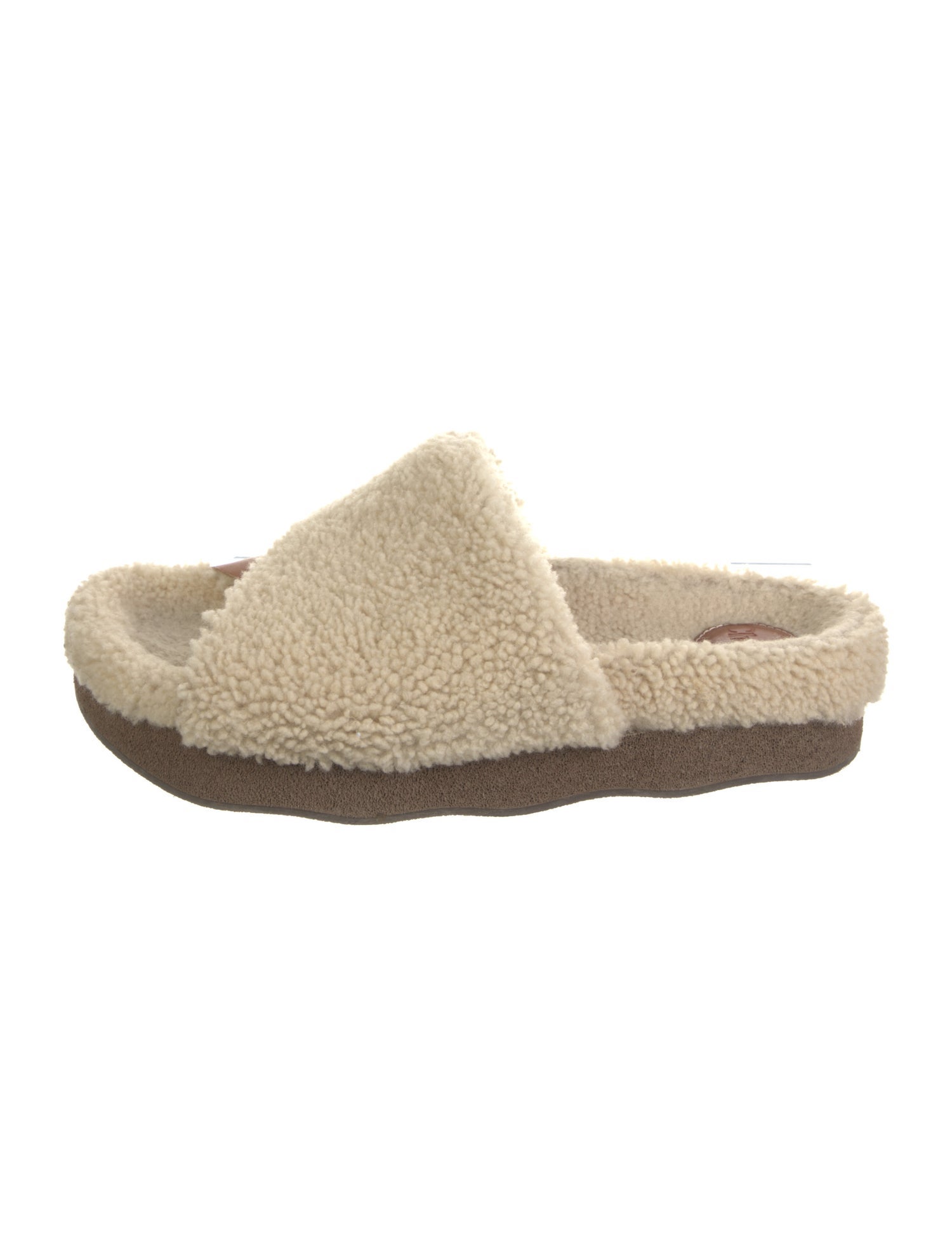 Chloé Shearling Leather Trim Embellishment Slides