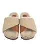 Chloé Shearling Leather Trim Embellishment Slides