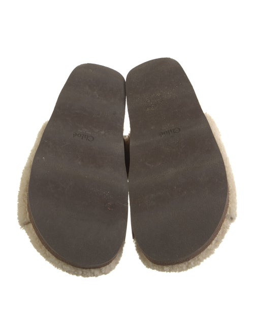 Chloé Shearling Leather Trim Embellishment Slides