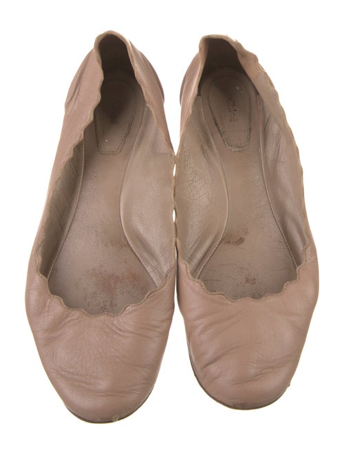 Chloé Leather Scalloped Accent Ballet Flats