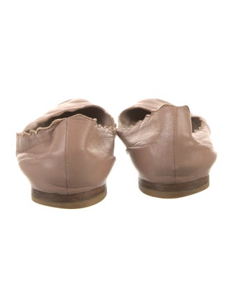 Chloé Leather Scalloped Accent Ballet Flats