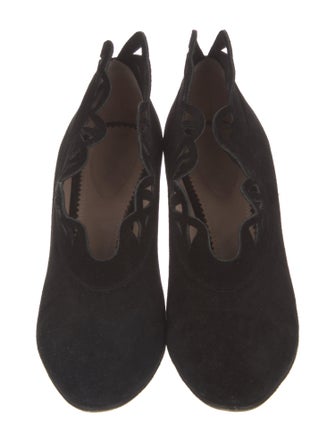 Chloé Suede Cutout Accent Lace-Up Boots