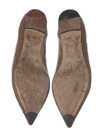 Chloé Snakeskin Scalloped Accent Ballet Flats