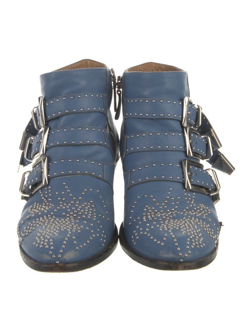 Chloé Leather Whipstitch Trim Moto Boots