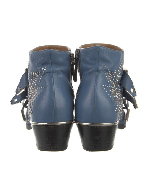Chloé Leather Whipstitch Trim Moto Boots