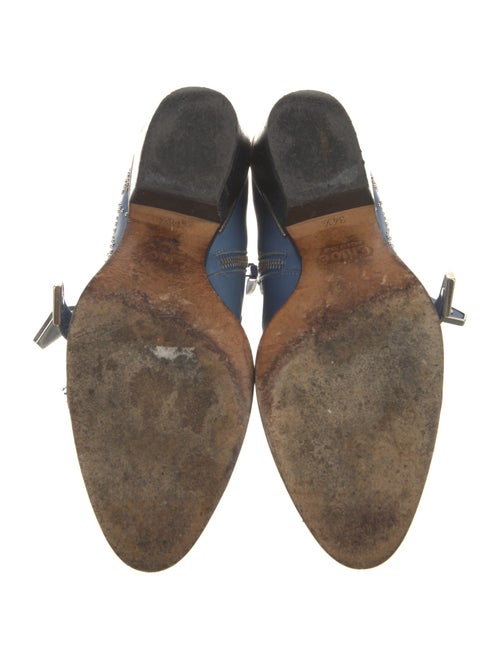 Chloé Leather Whipstitch Trim Moto Boots