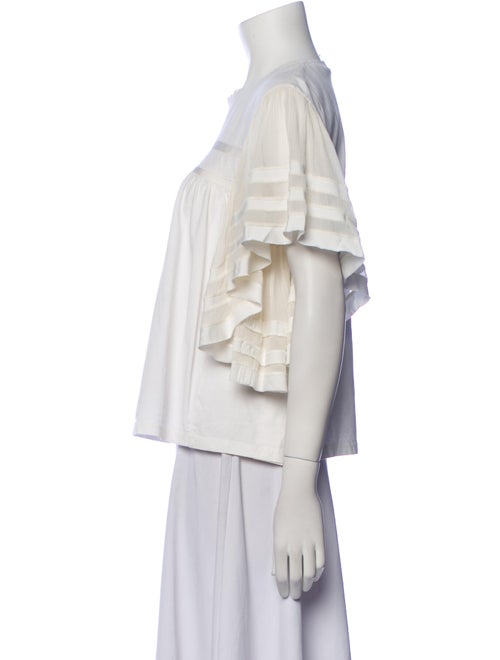 Chloé Crew Neck Three-Quarter Sleeve Blouse