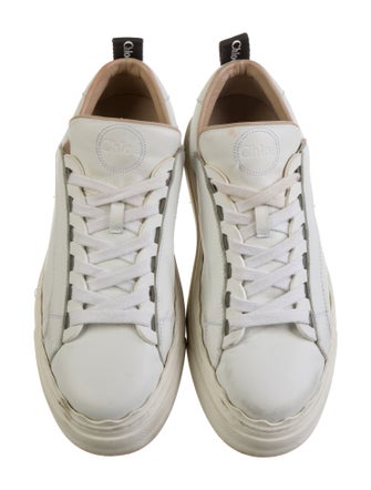 Chloé Leather Scalloped Accent Sneakers