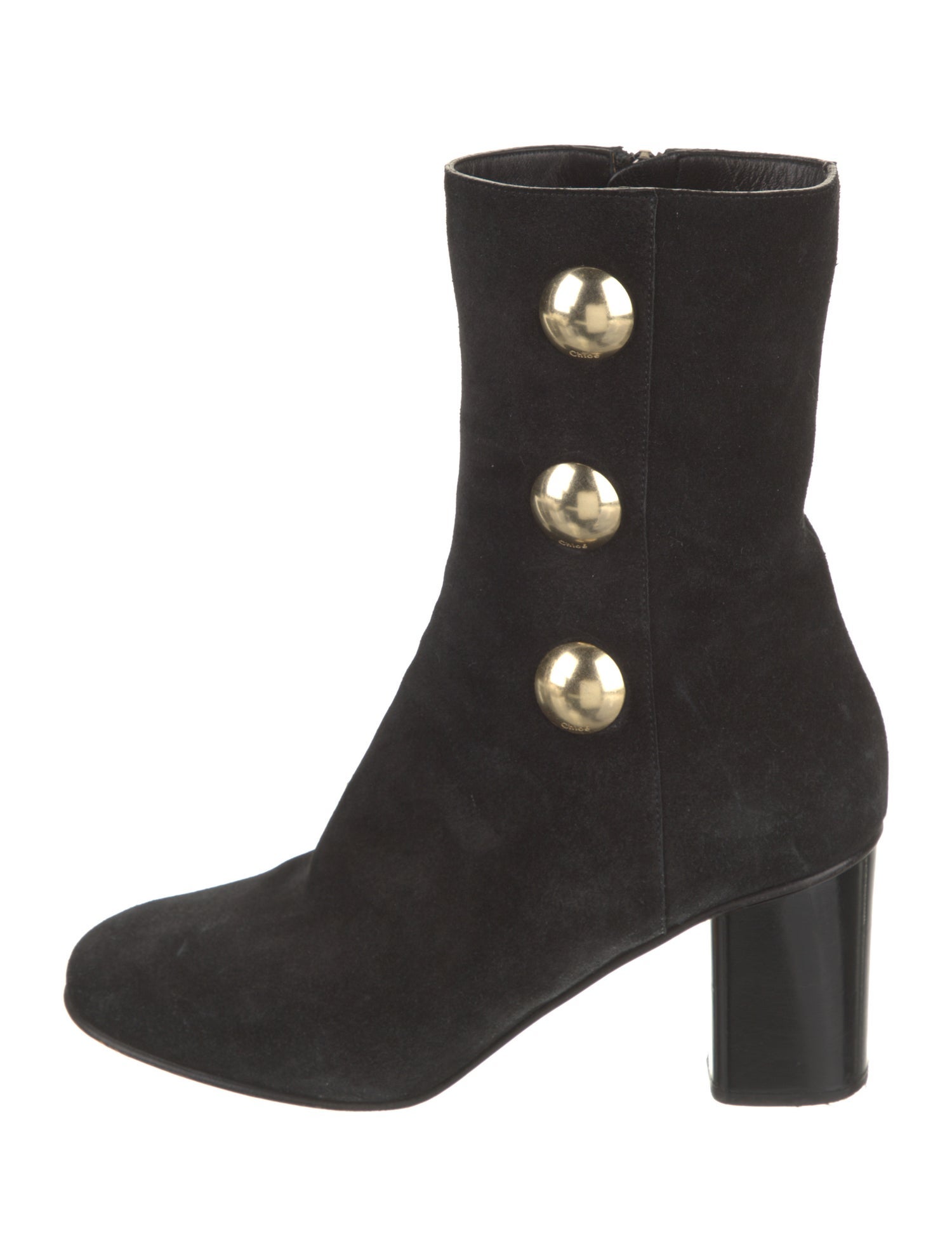 Chloé Suede Studded Accents Boots