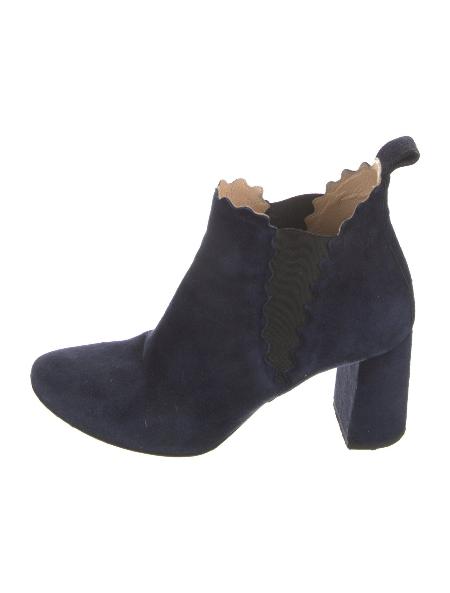 Chloé Suede Scalloped Accent Boots