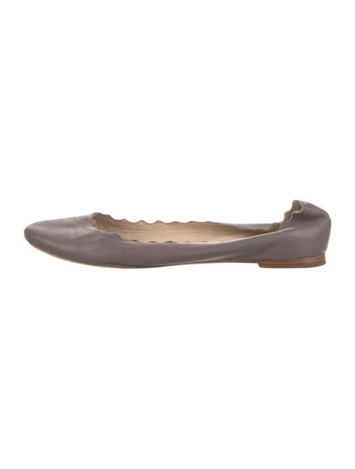 Chloé Leather Scalloped Accent Ballet Flats