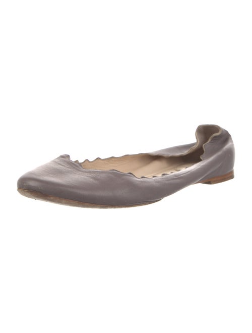 Chloé Leather Scalloped Accent Ballet Flats