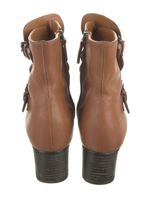 Chloé Leather Scalloped Accent Lace-Up Boots