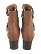 Chloé Leather Scalloped Accent Lace-Up Boots