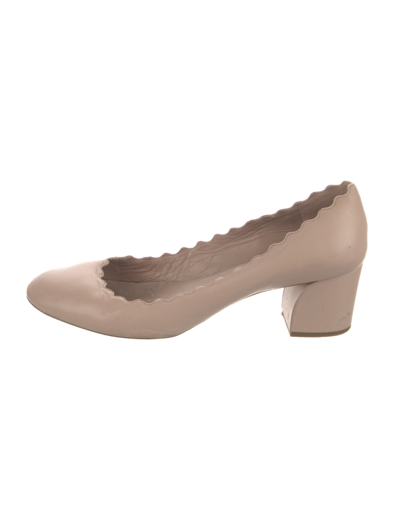 Chloé Leather Scalloped Accent Pumps