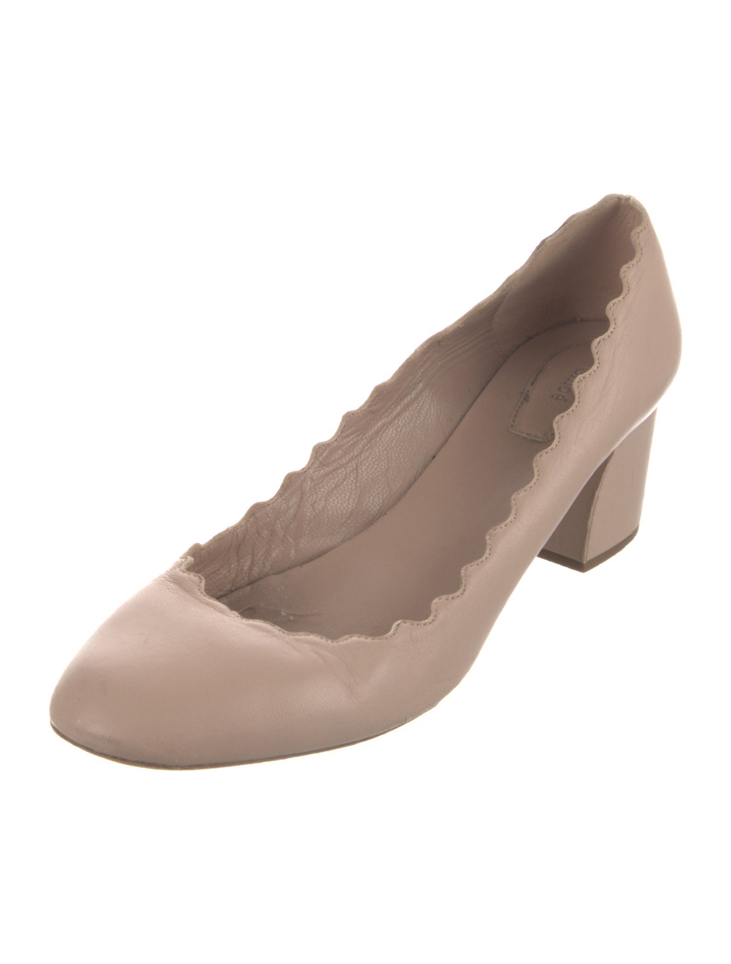 Chloé Leather Scalloped Accent Pumps