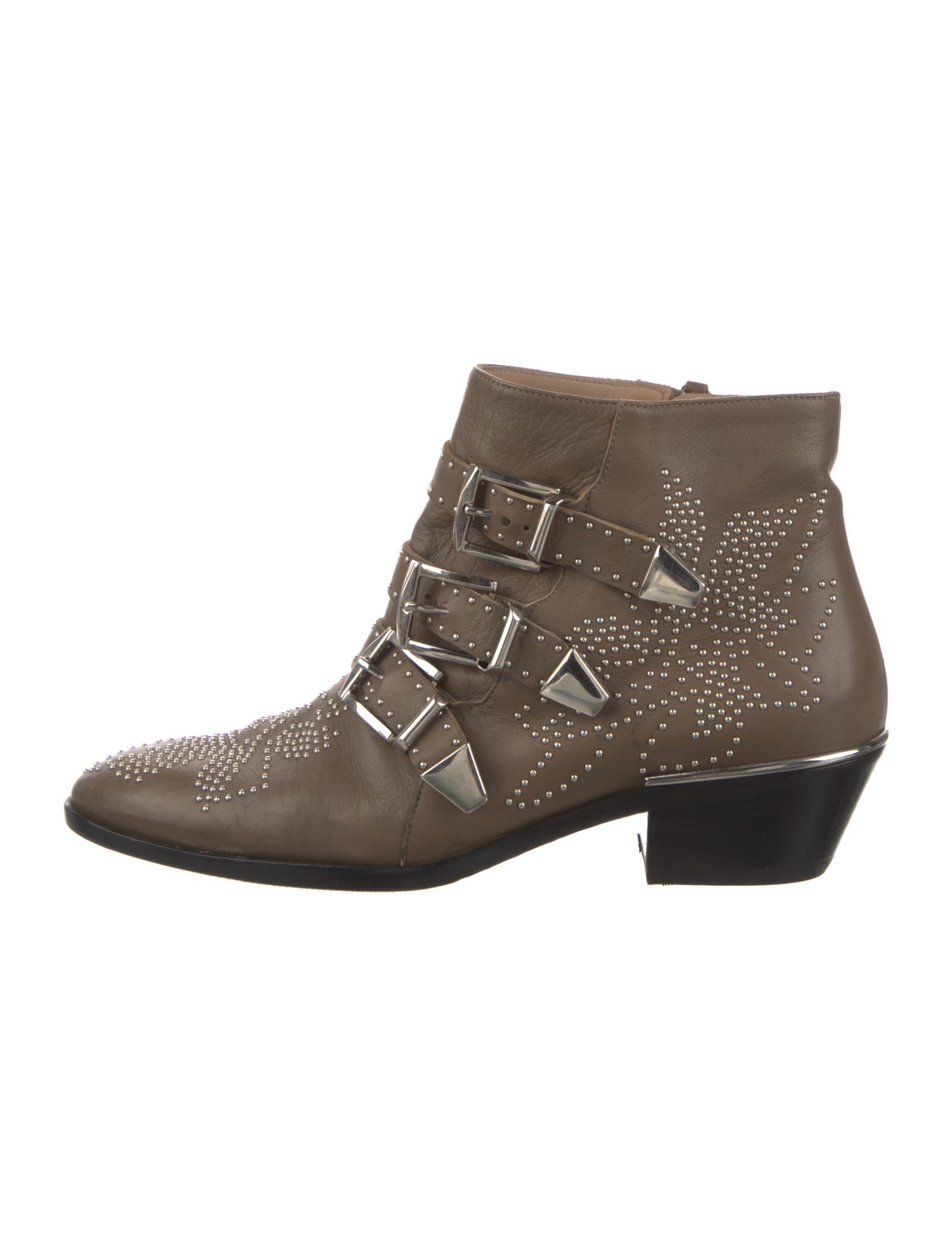 Chloé Leather Studded Accents Boots