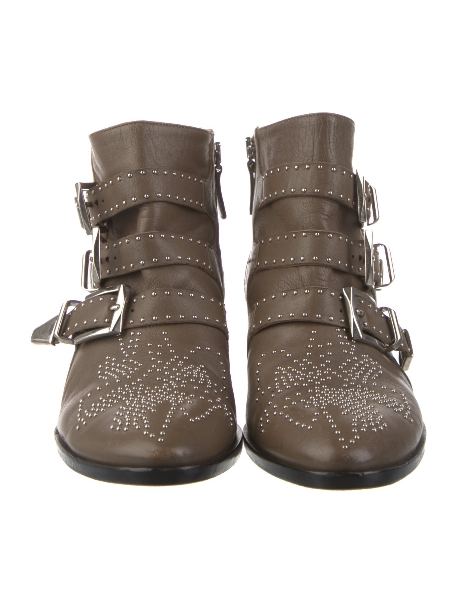 Chloé Leather Studded Accents Boots