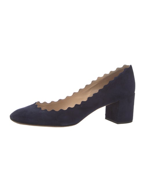 Chloé Suede Scalloped Accent Pumps