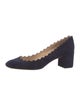 Chloé Suede Scalloped Accent Pumps
