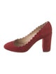 Chloé Suede Scalloped Accent Pumps